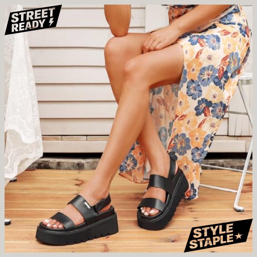 Platform Sandals With Back Strap Arch Support Sum… - image 2